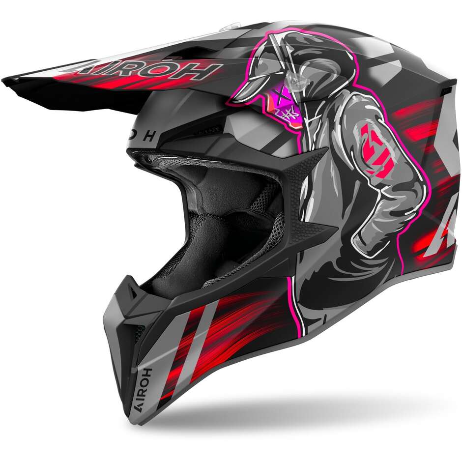 Casco Motocross Airoh Wraaap Cyber Red Matt