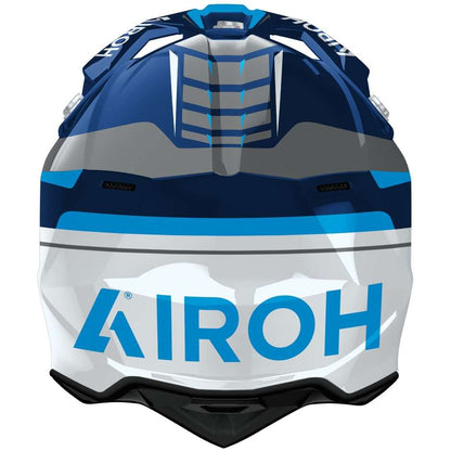 Casco Motocross Airoh Wraaap Conquer Blue Gloss