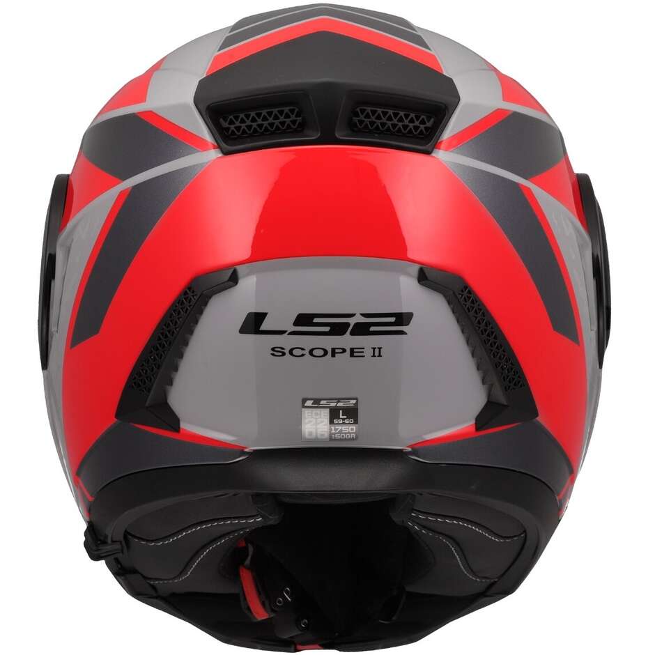 Casco Modulare LS2 FF902 Scope II Oxyd Grey Red-06