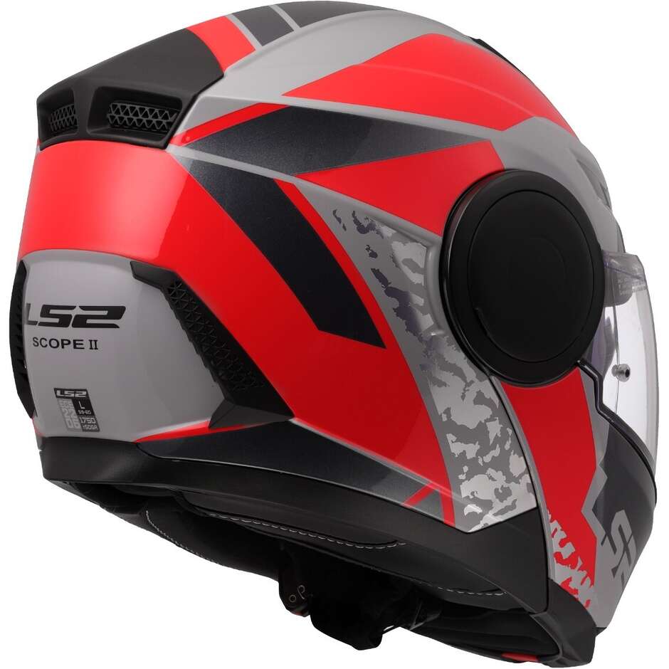 Casco Modulare LS2 FF902 Scope II Oxyd Grey Red-06