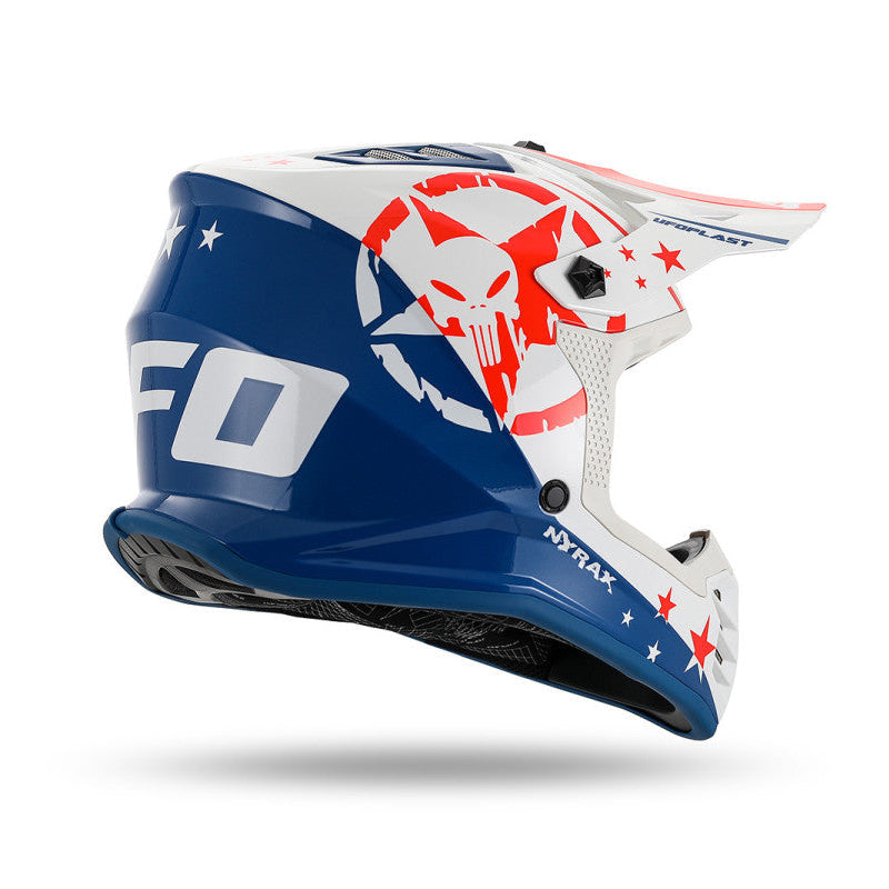 Casco Motocross Bimbo Ufo Plast Korey Bianco Blu