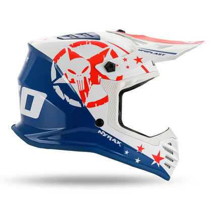 Casco Motocross Bimbo Ufo Plast Korey Bianco Blu