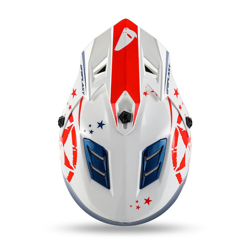 Casco Motocross Bimbo Ufo Plast Korey Bianco Blu
