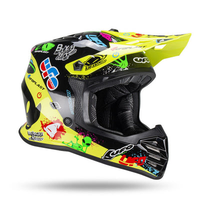 Casco Motocross Bimbo Ufo Plast Korey Giallo Nero