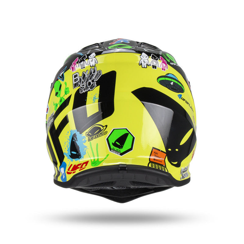 Casco Motocross Bimbo Ufo Plast Korey Giallo Nero