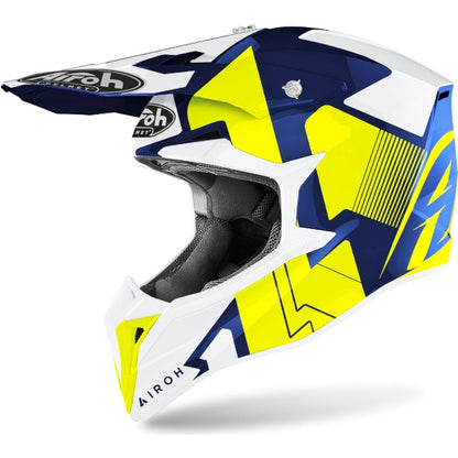 Casco Motocross Airoh Wraap Raze Blue Gloss WRRA18