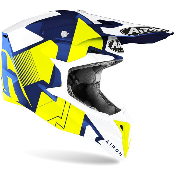 Casco Motocross Airoh Wraap Raze Blue Gloss WRRA18