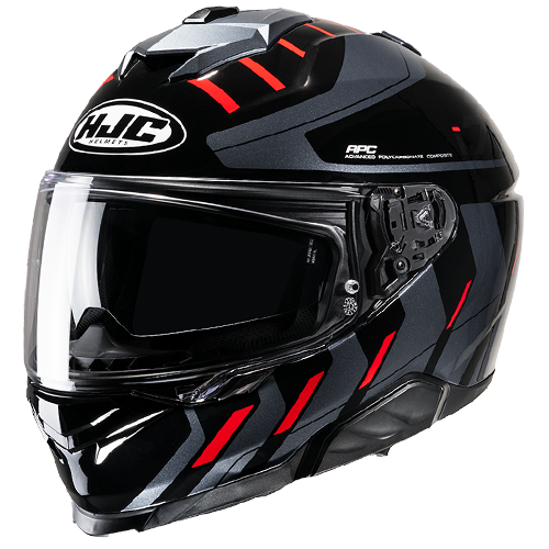 Casco Integrale HJC i71 SIMO MC1 Nero Grigio Rosso Metallizzato Lucido