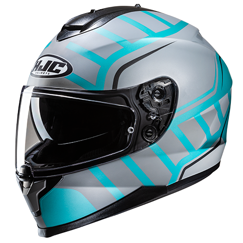 Casco Integrale HJC C70N HOLT MC4SF Grigio e Azzurro Opaco