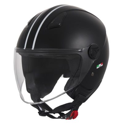 Casco Jet Bimbo Vito Helmets Moda Nero Opaco