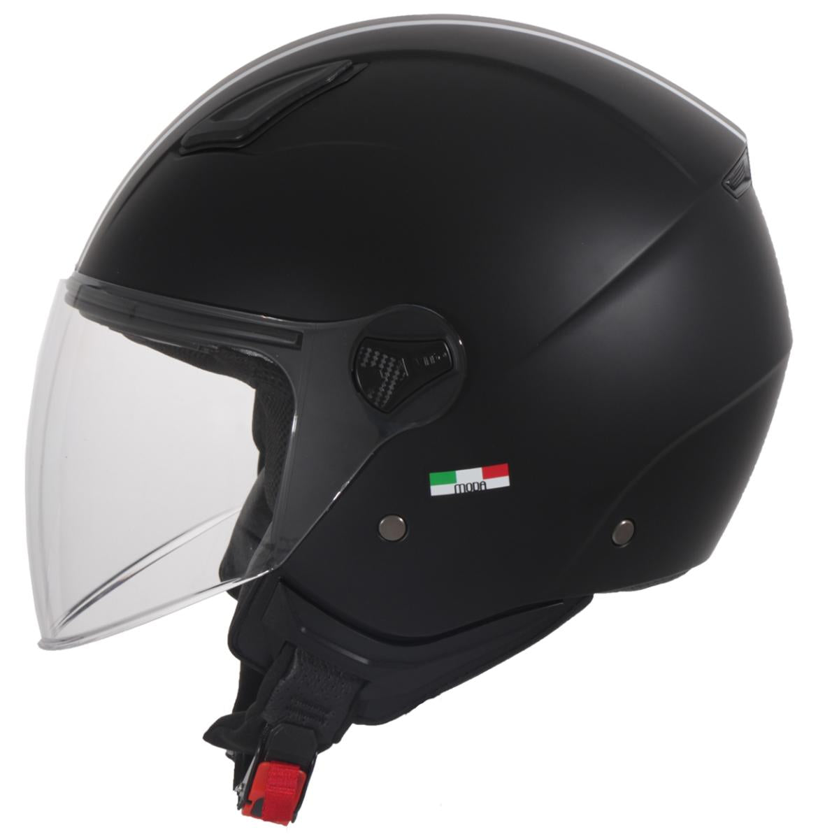 Casco Jet Bimbo Vito Helmets Moda Nero Opaco