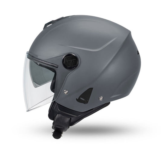 Casco Jet Ufo Plast Nixie Grigio Nardo Lucido