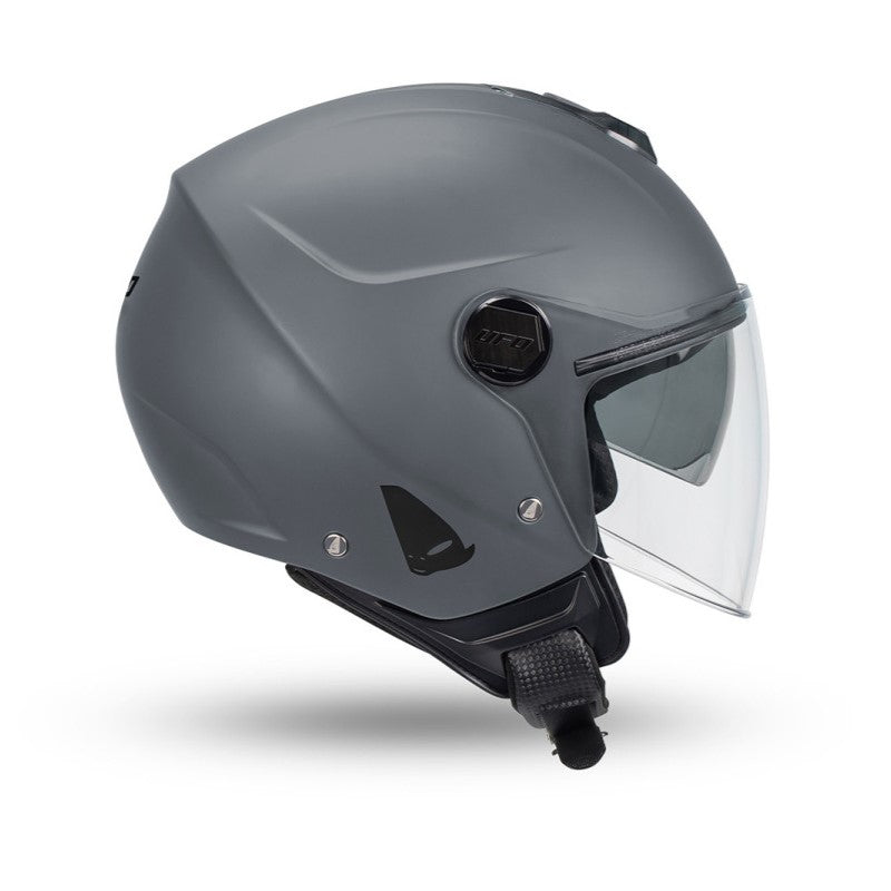Casco Jet Ufo Plast Nixie Grigio Nardo Lucido