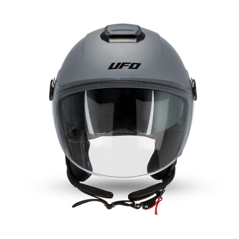 Casco Jet Ufo Plast Nixie Grigio Nardo Lucido