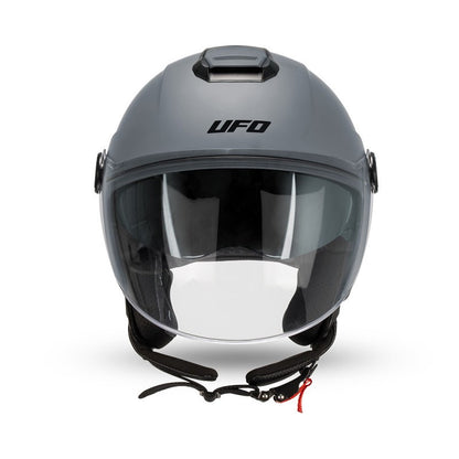 Casco Jet Ufo Plast Nixie Grigio Nardo Lucido