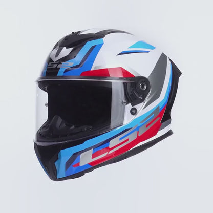 Casco Integrale LS2 FF820 RAPID III - HYPER White Blue Red