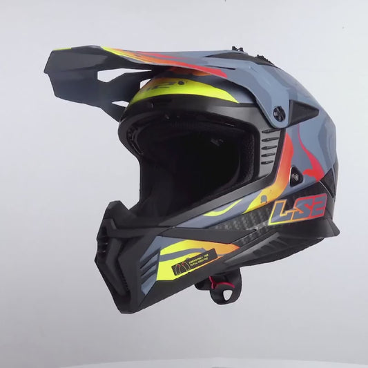 Casco Motocross LS2 MX708 FAST II WASH Matt Dark Grey
