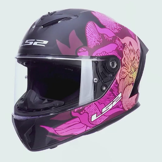 Casco Integrale LS2 FF820 RAPID III - POPPIES II Matt Black Pink