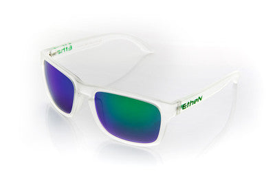 Occhiali da Sole Ethen Ice Frame Trasparente Lente Verde Specchiata