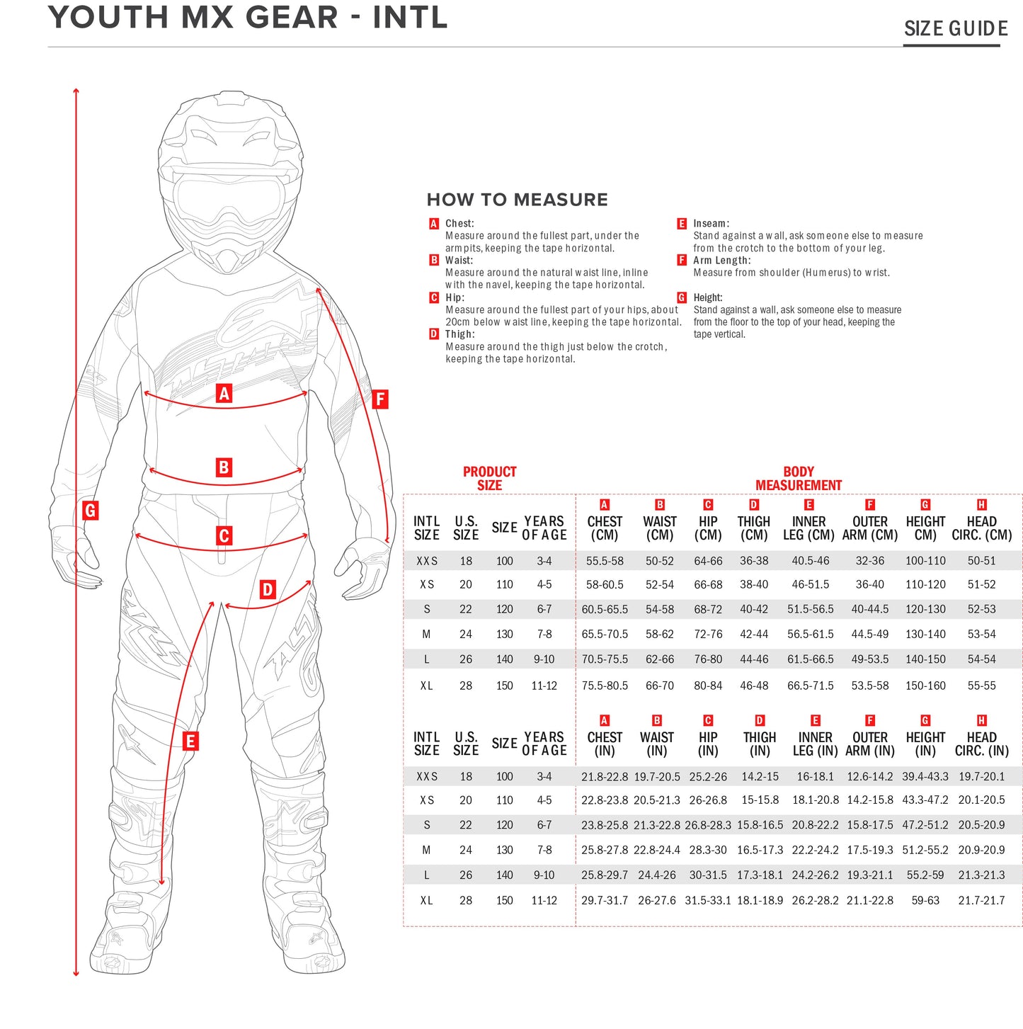 Completo Motocross Bimbo Alpinestars Youth Racer Melt Rosso brillante Grigio (Magl. XL Pant. 28)