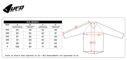 Completo Motocross Bimbo UFO PLAST RADIAL Blu (Magl. XXS Pant. 30)