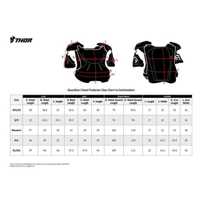 Pettorina Motocross Thor Guardian S20 Rossa/Nera