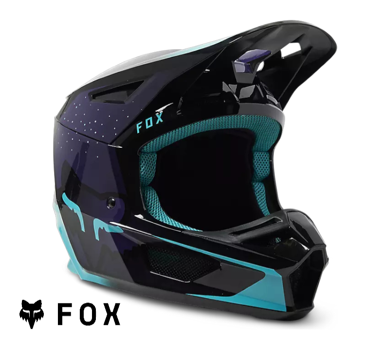 Casco Motocross Fox Racing V2 Vizen Black/Purple