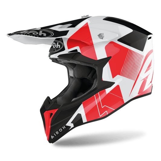 Casco Motocross Airoh Wraap Raze Red Gloss WRRA55