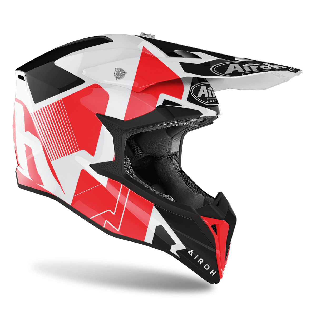 Casco Motocross Airoh Wraap Raze Red Gloss WRRA55