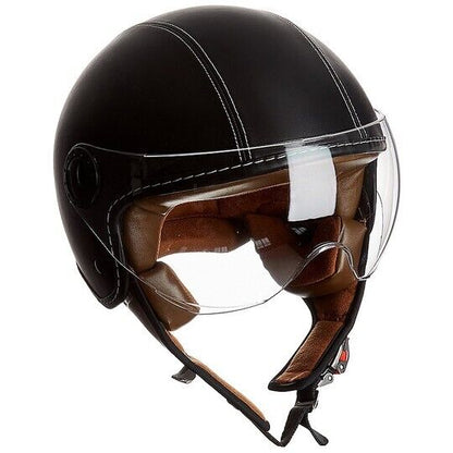 Casco Jet Bhr 801 One Pelle Nero