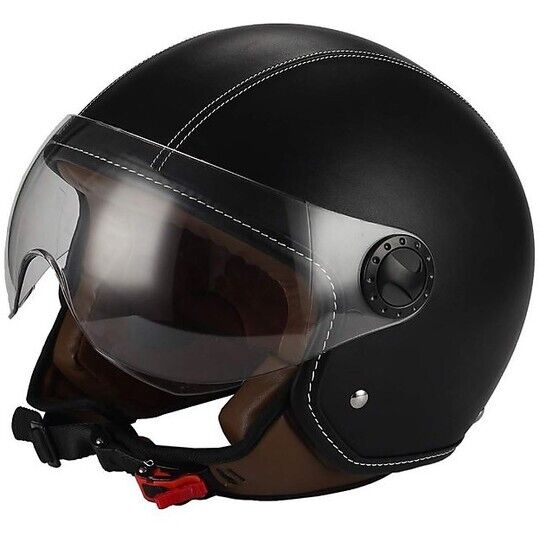 Casco Jet Bhr 801 One Pelle Nero